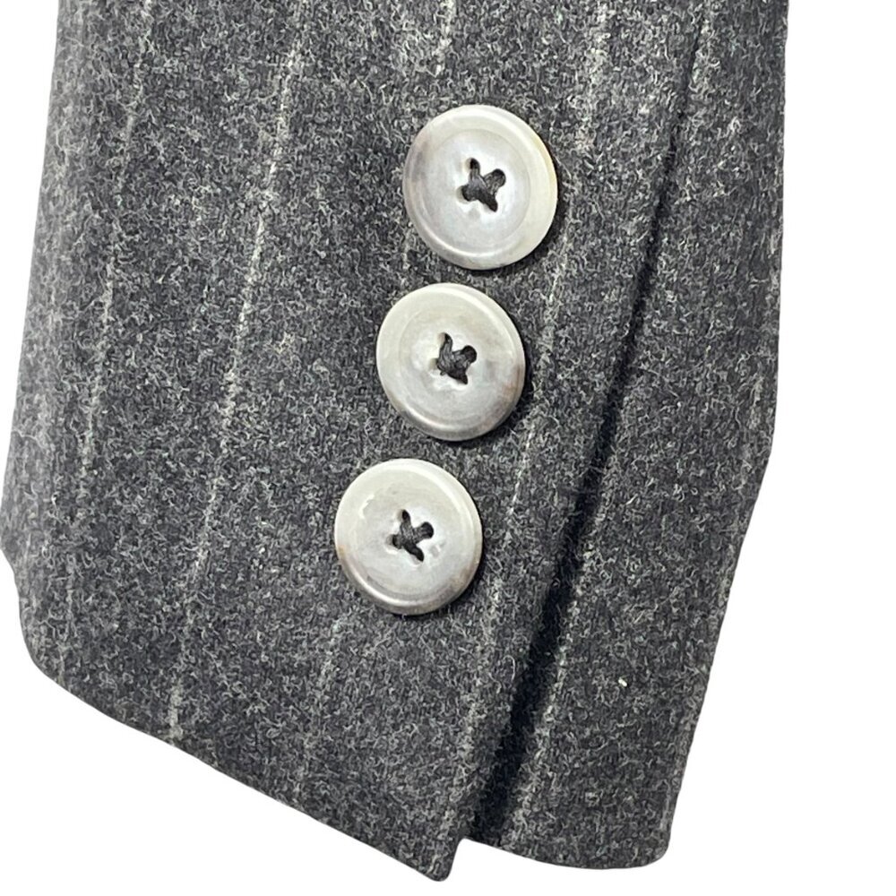 Banana Republic Wool Cashmere Pinstripe Blazer Gray Tailored Jacket Sz 2 - Picture 8 of 14